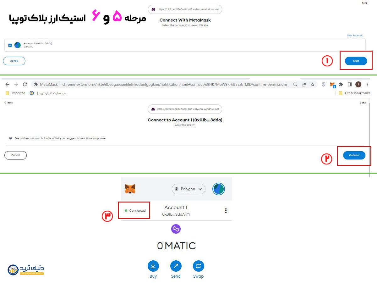 مرحله 5 استیک بلاک توپیا- اتصال متامسک به پلتفرم بلاکتوپیا