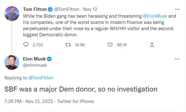 SBF was a major Dem donor, so no investigation