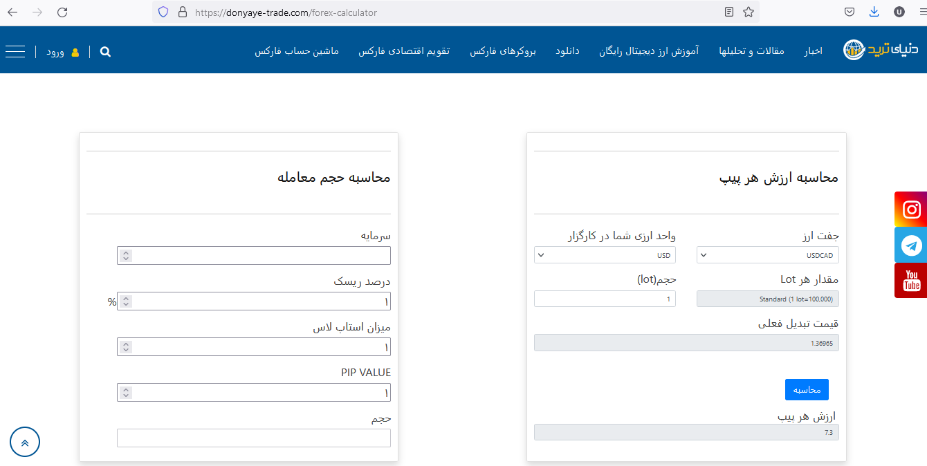 تصویر ماشین حساب دنیای ترید