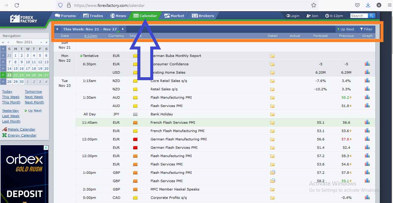 تقویم اقتصادی فارکس فکتوری forex factory calendar